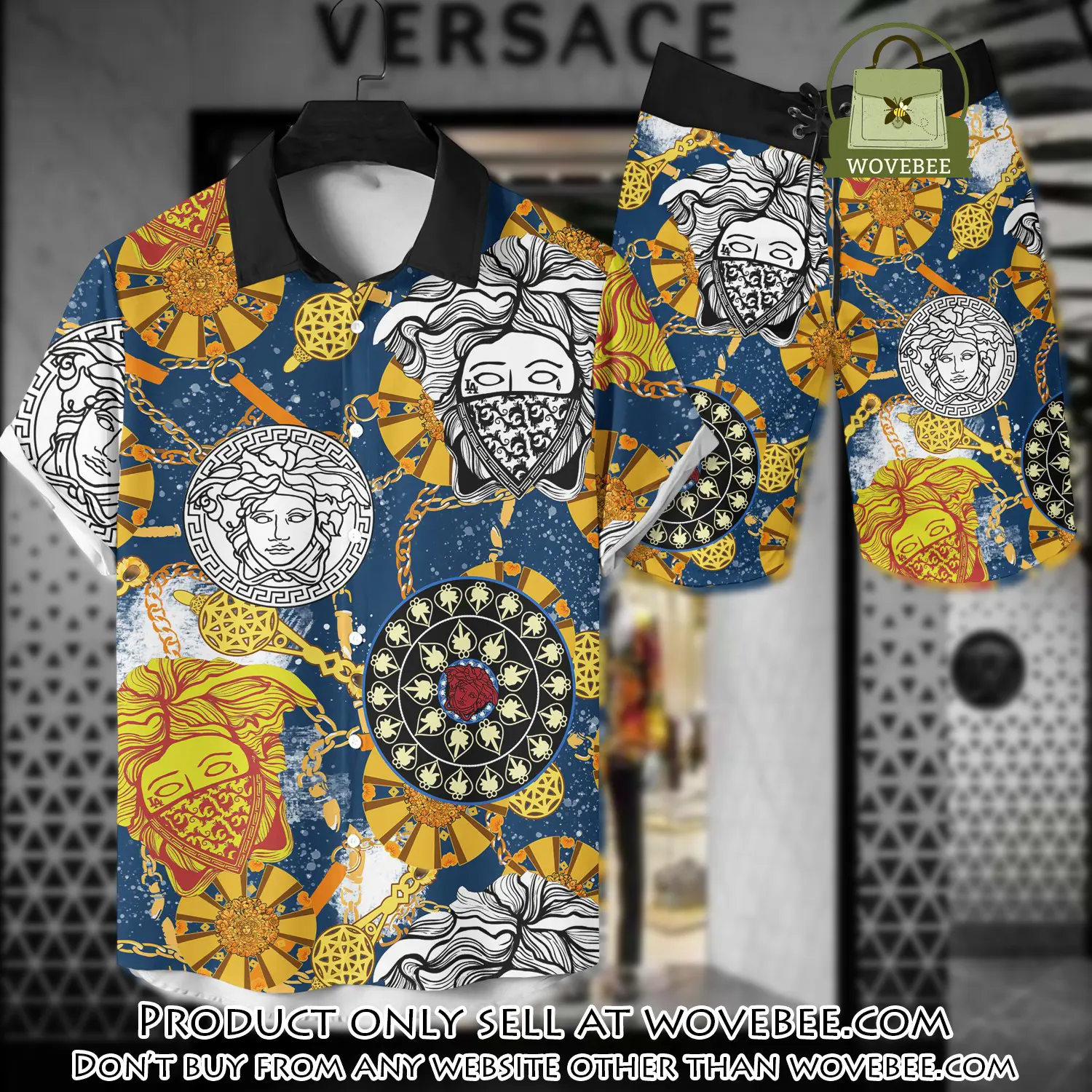 Versace luxury hawaiian shirt & short set lhs1210 wvb5130425